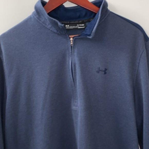 Under Armour Size XL Quarter Zip Navy Blue Sweater. Excellent condition - Picture 14 of 16